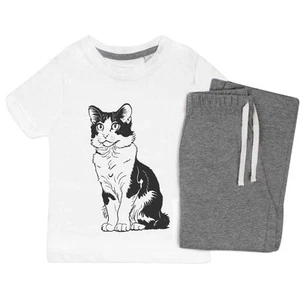 'American Curl Cat' Kids Nightwear / Pyjama Set (KP045986) - Picture 1 of 10