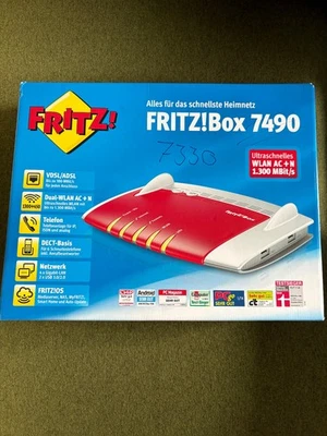 FRITZ!Box 7490 WLAN-Router mit Modem - Rot/Weiß (20002584) - Bild 1 von 2