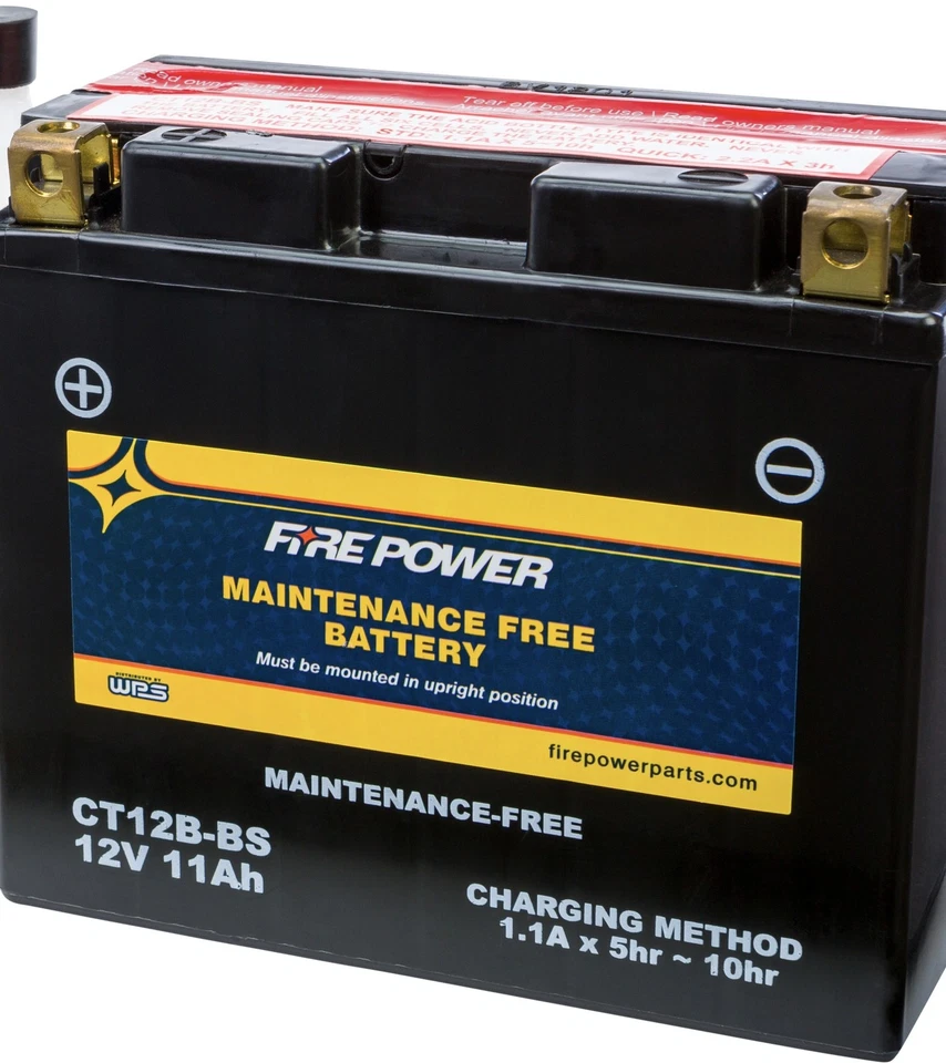 Firepower WPS Maintenance Free Sealed Motorcycle Battery YT12B-BS CT12B-BS~MAR - Image 1 of 1