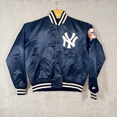 Chaqueta de bombardero satinada de colección Starter Diamond Collection NY Yankees para hombre grande MLB Foto 1 de 4