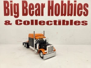 1/64 DCP Orange & Black Peterbilt 379 70" Midroof Sleeper Tractor - Picture 1 of 11