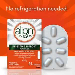 Align Digestive Support Probiotic Capsules Gastrointestinal Health 21 pcs NEW - Picture 1 of 1
