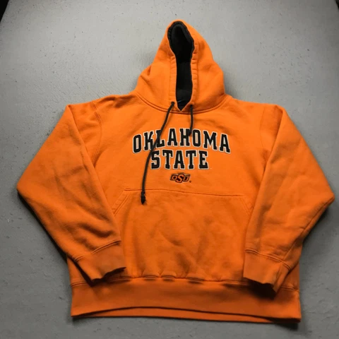 Oklahoma State Cowboys Hoodie Mens Small Orange Black Sweatshirt Pullover NCAA Cover