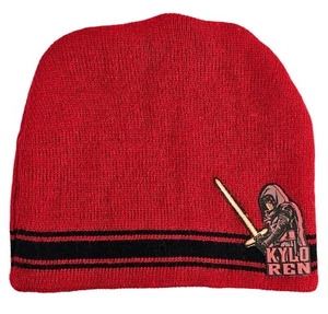 Star Wars Kylo Ren Beanie Winter Hat Red Black Knit Boys One Size LucasFilm - Picture 1 of 6