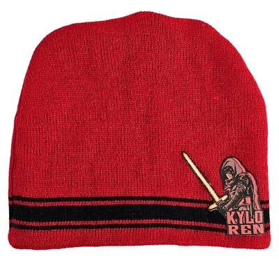 Chapéu de inverno Star Wars Kylo Ren gorro vermelho preto malha meninos tamanho único LucasFilm - Imagem 1 de 4
