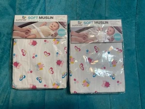 Summer Infant Soft Muslin Changing Pad Cover Owls Butterflies Lot of 2 NIP - Picture 1 of 2