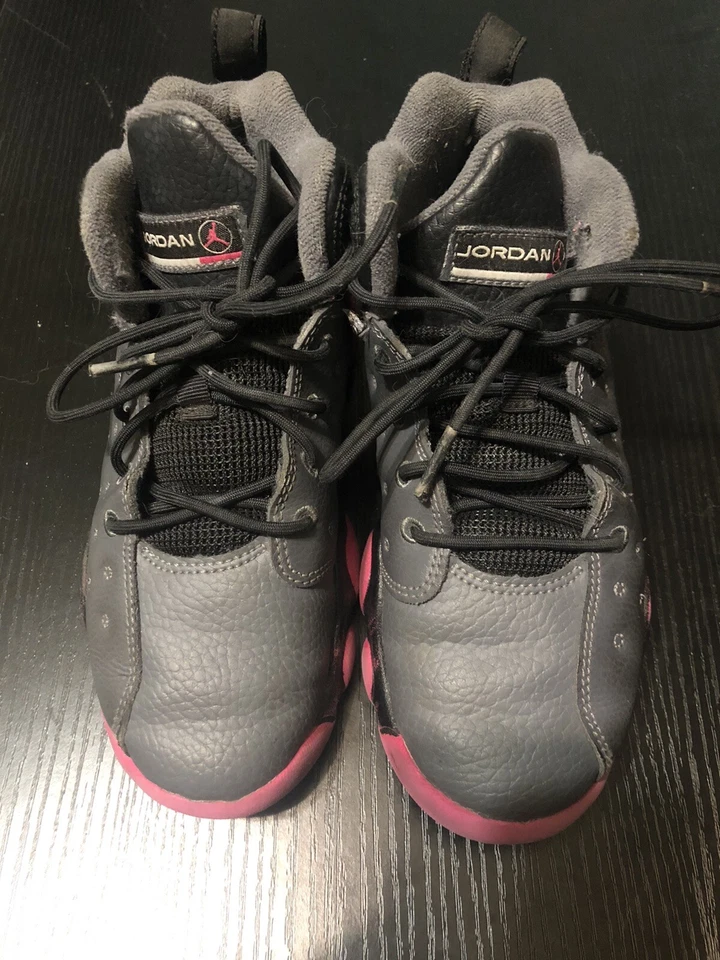 Nike Girls/ Boys Jordan Jumpman Team II GS Dk Grey/Vivid Pink/Blk US 2y - Image 1 of 4