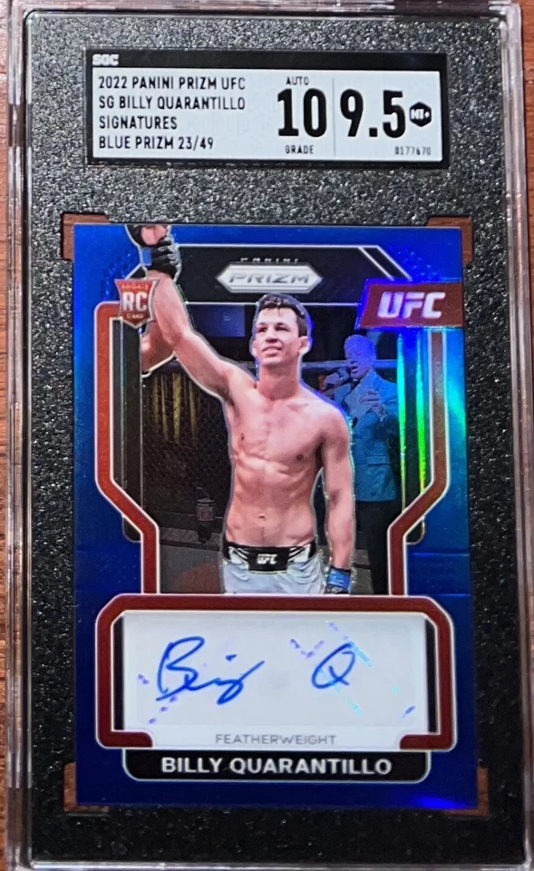 BILLY QUARANTILLO RC /49 BLUE PRIZM AUTO 2022 PRIZM UFC ROOKIE SGC 10/9.5 - Image 1 of 2
