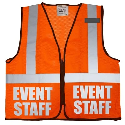 Event Staff Safety Vest, Type R, Class 2, Reflective Logo Front and Back. - Image 1 of 4