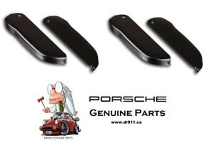  Porsche 911 912 Set of 2 Left+Right Rocker Panel End Cap Set Black Genuine