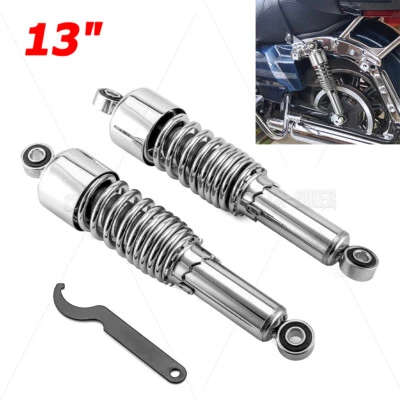 Chrome 13" Rear Shocks for Harley Electra Glide CVO Road Glide Touring 1980-2025 - Image 1 of 4