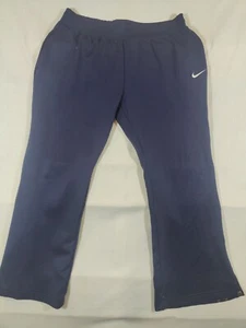 Nike Pants Girls Large 12-14 Flare Track Performance Logo Blue 100% Polyester - Picture 1 of 11