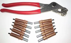 Cleco Fastener & Cleco Plier 1/8" Temporary Fastener Spring Loaded 11 piece Kit - Picture 1 of 7