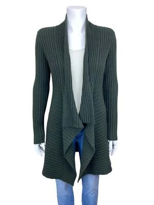 Cárdigan abierto acanalado otoño cachemir para mujer suéter pino talla M Foto 1 de 4