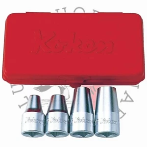 Koken 4203M 1/2" Stud Bolt Socket Set 6(1.0) 8(1.25) 10(1.5) 12(1.75) Metal Case - Picture 1 of 6