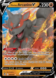 Pokémon TCG Hisuian Arcanine V 090/195 ULTRA RARE Silver Tempest NM/M - Picture 1 of 1