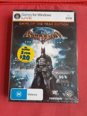 PC Windows Batman Arkham Asylum Game of the Year Edition Sealed BNIP 2011 - Image 1 of 4