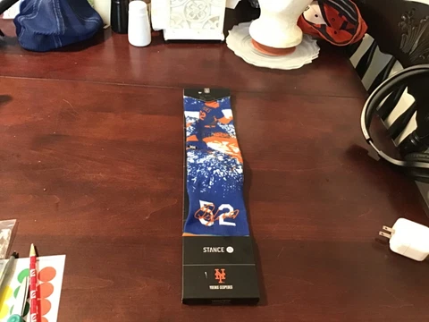Stance New York Mets NYM Yoenis Cespedes Blue Splatter Socks Orange Large MLB Cover