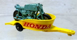 Lesney Matchbox Series No. 38 Honda Motorcycle & Trailer 1967 Vintage England - Picture 1 of 4