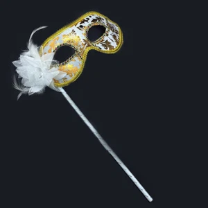 1Pc Venetian Masquerade Eye Mask On Stick Mardi Halloween for Party Prom Ball ☨ - Picture 1 of 12