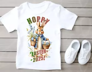 Hoppy Easter Bunny T-Shirt Kids Childrens Cute Cool Novelty Happy Gift Egg Tee - Picture 1 of 1