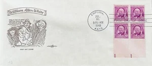 Bloque Pent Arts Cachets 960 William Allen White Emporia Kansas Newsman - Imagen 1 de 1