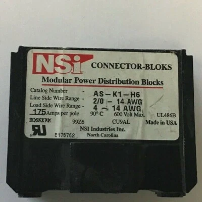 NSI AS-K1-H6 MODULAR POWER DISTRIBUTION BLOCK - Image 1 of 4