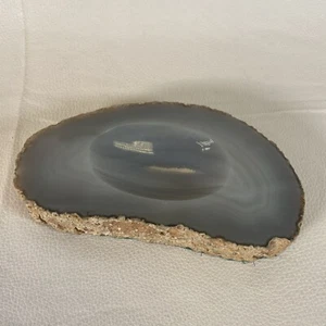 Plato de joyería baratija caramelo piedra ónix pulido vintage - Imagen 1 de 9