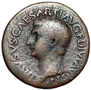 Drusus Julius Caesar (Son of Tiberius) "Portrait & SC" Good Fine - Picture 1 of 5