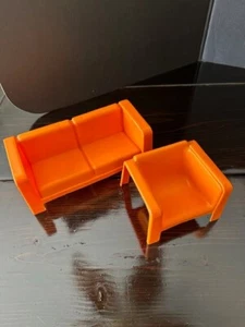 Vintage 1973 Mattel Barbie Dream House Orange Plastic furniture 2pcs - Picture 1 of 8
