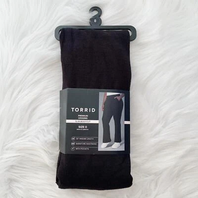 NUEVO CON ETIQUETAS Legging Torrid Negro Premium Slim Bootcut Bolsillos de tiro alto 30” entrepierna talla 0 Foto 1 de 4