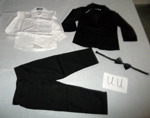 BOYS Size 3 Dress Pants Jacket Shirt Bowtie 4 PC TUXEDO SUIT NEW - Picture 1 of 7