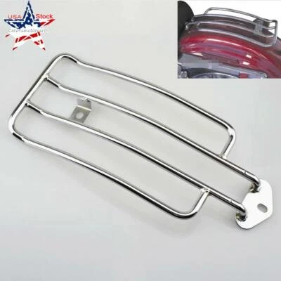 Portaequipajes asiento guardabarros cromado solo acero para motocicleta Harley Sportster XL883 Foto 1 de 4