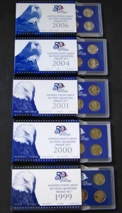 PROOF SET STATE QUARTERS - 1999, 2000, 2001, 2004, 2006 - LOT - Picture 1 of 1