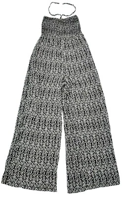 Forever21 Talla M Mameluco Calado Una Pieza Jumper Tubo Top Halter Pierna Ancha Azteca Boho Foto 1 de 4