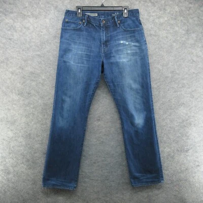 Gap 1969 Jeans Mens 34x34 Blue Standard Preppy Distressed Dark Wash Denim - Image 1 of 4