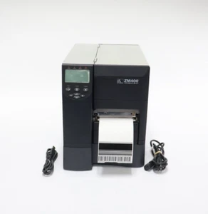 Impresora de códigos de barras de etiquetas térmicas Zebra ZM400 ZM400-2001-0100T con cable de alimentación - Imagen 1 de 12