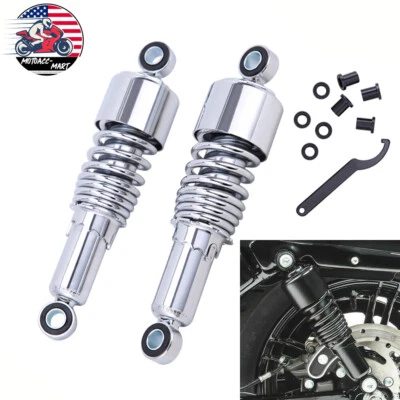 Chrome 10.5" 267mm Rear Suspensions Shock Absorber Fit For Harley Sportster Dyna - Image 1 of 4