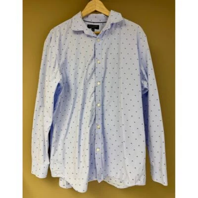 Banana Republic Non-Iron Slim Fit Micro Print Button Down Dress Shirt XL - Imagem 1 de 4