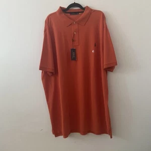 Men’s Polo Ralph Lauren Knit Polo Shirt Big & Tall Orange Size 3LT  - Picture 1 of 2