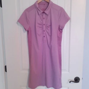 Prana Women's Kinley Short Sleeve Polo Dress in Vivid Viola Purple Size L - Picture 1 of 8