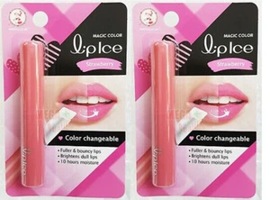 2x Mentholatum Lip Ice Magic Color Crystal Pink 2g Soft Lip Balm Mixberry Flavor - Picture 1 of 7