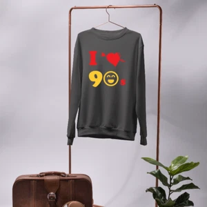 I Love 90s Sweatshirt Hen Party Costume Disco Club Festival Events Slogan Gifts - Picture 1 of 24