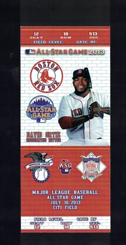 David Ortiz Boston Red Sox 2013 MLB All Star Game Commemorative Ticket #18 Cover