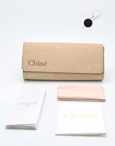 Chloe Brillenetui Magnetisch Beige Sand Elegant Medium NEW Semi Rigid Luxus Etui - Bild 1 von 5