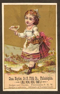 VTC Flower Girl NAYLOR BADGE CHARM MFG Philadelphia PA - Picture 1 of 1