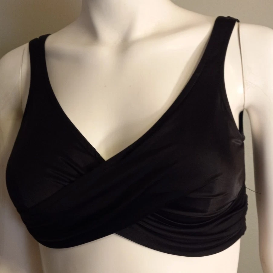 Top de bikini Venus negro corsé de encaje con corbata - talla pequeña fruncido sexy gótico lindo gótico Foto 1 de 4