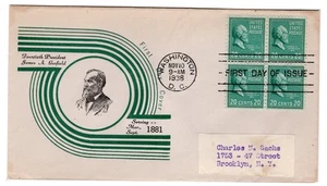 #825 Presidential Series 20c James Garfield 1938 FDC - Planty #25 Reich - Picture 1 of 2