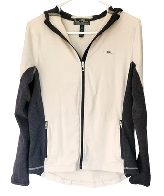 Lauren Ralph Lauren Full Zip Lightweight Activewear Jacket Gray/Ivory Women's M - Image 1 of 4