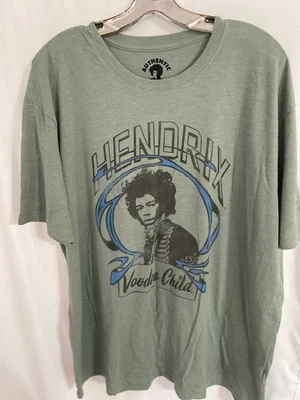 Hendrix Lucky Brand  Graphic T-shirt Men 2X Dark Green Jimmy 60's Music - Image 1 of 3